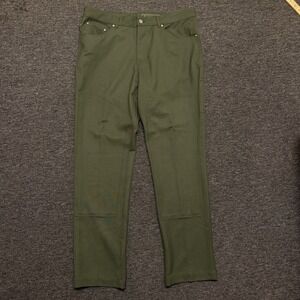 Woolly Longhaul Pants Mens 34x30 Green MERINO Wool Trousers DOUBLE KNEE EUC
